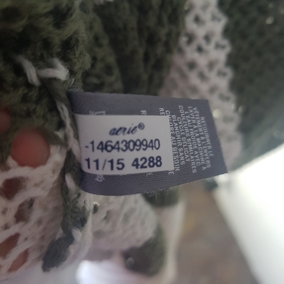 Aerie Off The Shoulder Open Weave Striped Pullover Sweater, Cover-Up - Picture 12 of 12